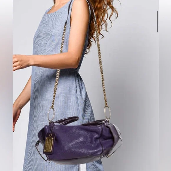 DOLCE & GABBANA Purple Leather Handbag NWT Eye Catching Design with Gold Accents - Picture 13 of 14